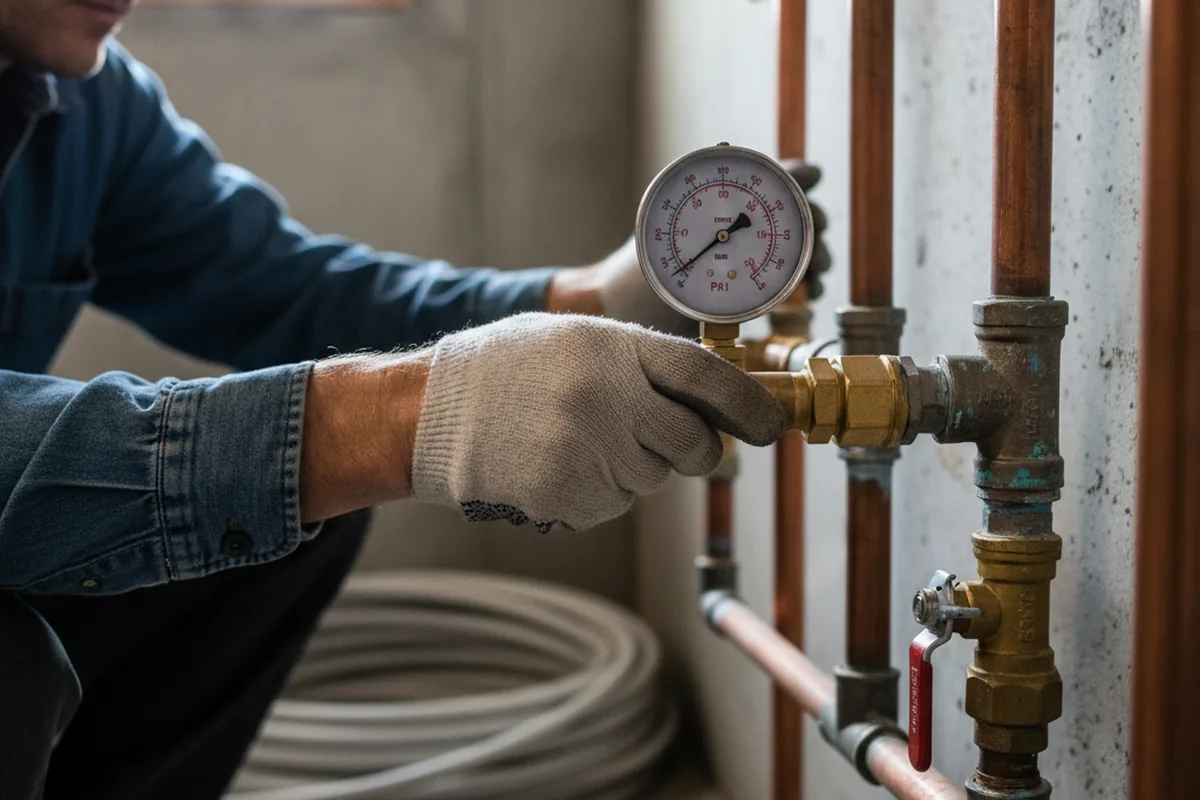 Pressure testing a repaired line during Water Line Repair in Plantation